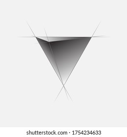 Gray triangle figure. Vector illustrations