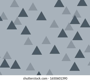 Graue Dreiecke im modernen Stil auf hellem Hintergrund. Hipster-Titelseite. Abstraktes, modernes geometrisches Muster. Abstrakter Dreieck-Hintergrund. Hintergrund für das Flugdesign. Minimales Design-Symbol.