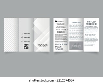 Graue Dreischichtbroschüre mit Streifen. eintragen. Vektorgrafik. Flyer zum Drucken.