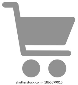 Gray Trolley icon vector. Shopping cart icon in white background.