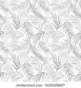 Gray Tropical Natural Botanical Pattern with Palm Leaves – Perfect for Fabric, Textile, Wrapping, or Wallpaper
