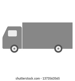 Gray truck on a white background