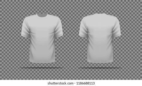 Gray T-shirt template vector, front and back view. 