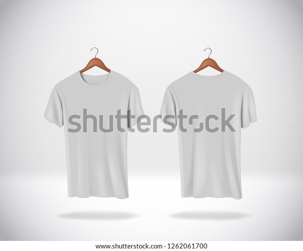 Download Gray Tshirts Mockup Clothes Hanging Isolated Stock Vector ...