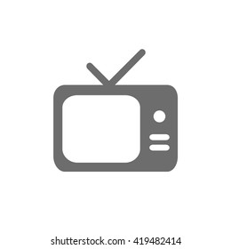 Gray TV vector icon. Screen vector illustration