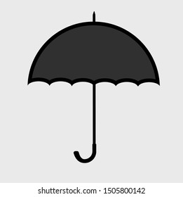 gray umbrella icon on a white background in vector