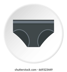 Gray underwear panties icon in flat circle isolated on white background vector illustration for web