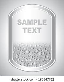 Gray universal label - Science and Research - laboratory facilities - Universal sticker - cells and molecules - chemical formulas - stock vector