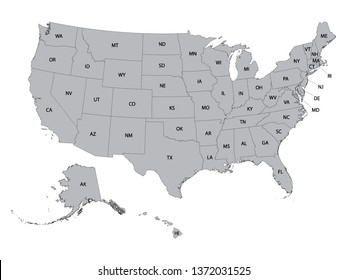 Us Map State Abbreviations Images Stock Photos Vectors