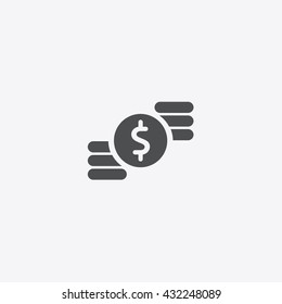 Gray USD sign of dollar  Icon Vector, symbol of bank and economy on gray background