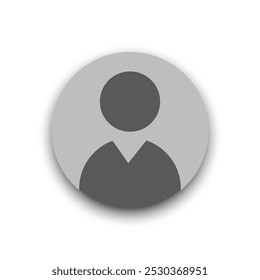 Gray user icon inside circular frame. Simple head and shoulders silhouette. Represents a generic user profile.