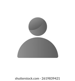 Gray User Profile Icon, Minimal Avatar Symbol for Interface UI