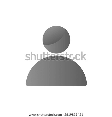Gray User Profile Icon, Minimal Avatar Symbol for Interface UI