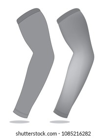 Gray UV Protection Arm Sleeve Vector for Template