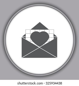 Gray Valentine's day Envelope icons
