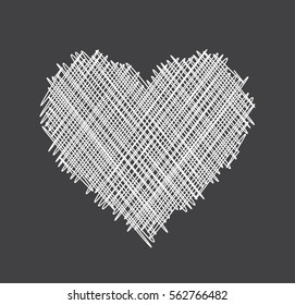 Gray Valentine ama los antecedentes con el corazón blanco abstracto. Ilustración vectorial.