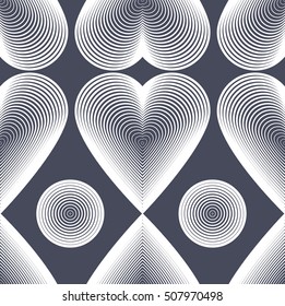 Gray vector abstract geometric seamless pattern, beautiful romantic theme ornament. Graphic contemporary covering.