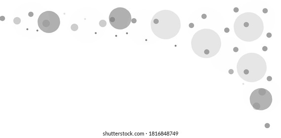 Gray vector background with a pattern of circles with different diameters. Textured template for a web splash in a modern style.