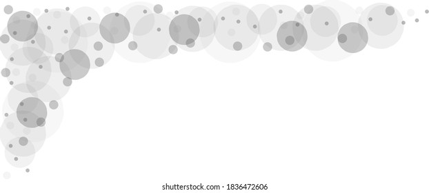 Gray vector background with a pattern of circles with different diameters. Textured template for a web splash in a modern style.
