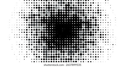 gray vector banner with set of circles, dots. Donuts Background. Creative Design Template. Technological halftone illustration.