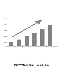 gray Vector Business Growing up Chart Presentation Icon