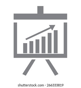 gray Vector Business Growing Chart Presentation Icon