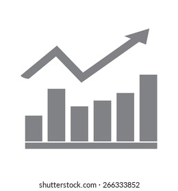 gray Vector Business Growing Chart Presentation Icon