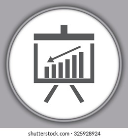 Gray Vector Business Growing Chart Presentation Icon