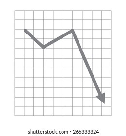gray Vector Business Growing down  Chart Presentation Icon