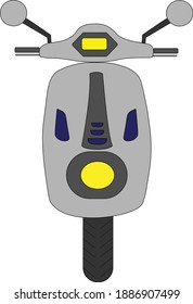 Gray vector classic motorcycle seen from the front