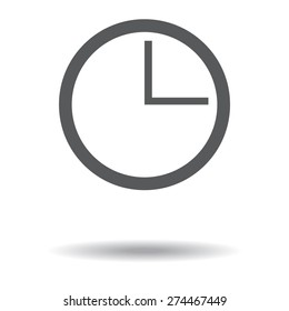 gray vector clocks icons with shadow