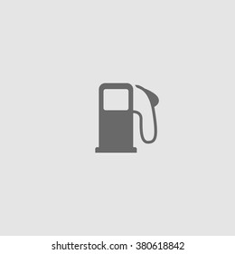 Gray vector gas station icon on a white background. Vector art.