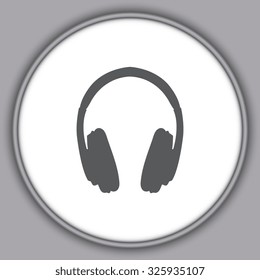 Gray vector headphones icons