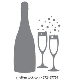 Gray vector illustrations glasses of champagne