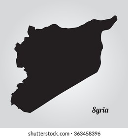 Gray vector map Syria. Isolated vector Illustration. Black on Gradient background. EPS Illustration with an inscription Syria.