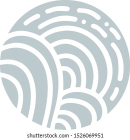 Gray Vector Organic logo. Round Nature Farmer products emblem. Abstract road and sun or trees in a circle