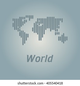 Gray Vector World Maps. Vector map of the world flat design, clean and modern