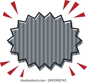 Versión gris de la bomba dentada a rayas burbuja de habla desalineada