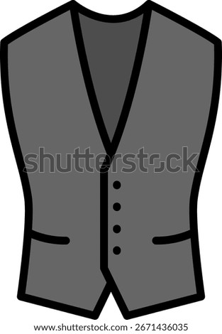 Gray Vest Icon for Formal Attire and Design