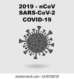 Gray virus sign with coronavirus text background