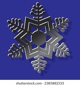 grauer volumetrischer Schneeflocken, Vektorgrafik