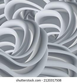 Gray volumetric wave pattern. Realistic 3d wave. Decor element.