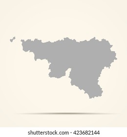 Gray Wallonia Map Illustration