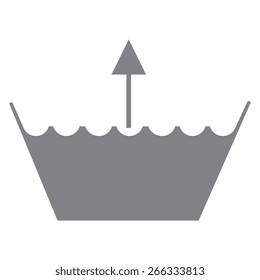 gray Wash icon. Machine washable . Vector