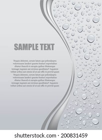 gray water droplets background  with place for your text