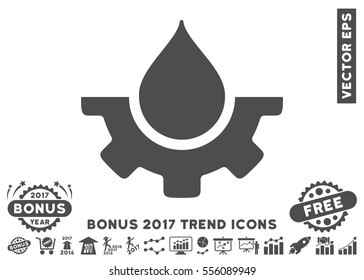 Gray Water Service icon with bonus 2017 year trend pictograph collection. Vector illustration style is flat iconic symbols, white background.