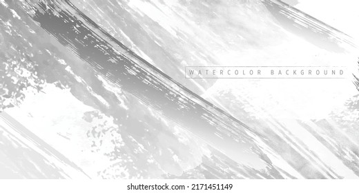 Gray watercolor art background vector. Marble digital arts design with grey watercolor brush texture. Vector illustration for prints, wall art, invitation and wallpaper.
