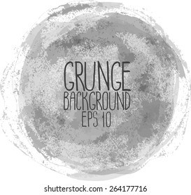 Gray watercolor background. Circle vector design element