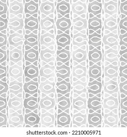 Gray Watercolor Drawn Effect Ornate Striped Textured Pattern