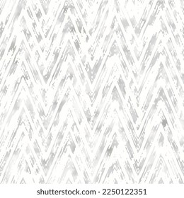 Gray Watercolor Drawn Mottled Textured Chevron Pattern
